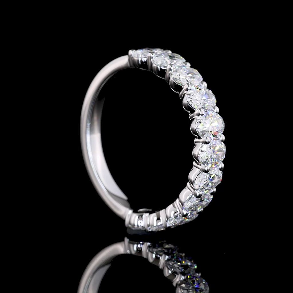 1.77 Cts 14k White Gold Oval Shape Half Eternity Eternity Band - Image 2