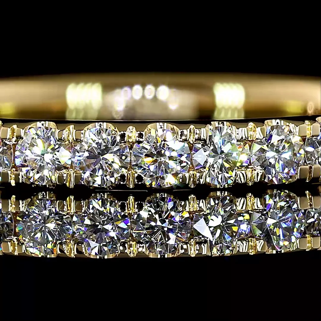 0.8 Cts 18k Yellow Gold Round Shape Eternity Band Eternity Band - Image 3