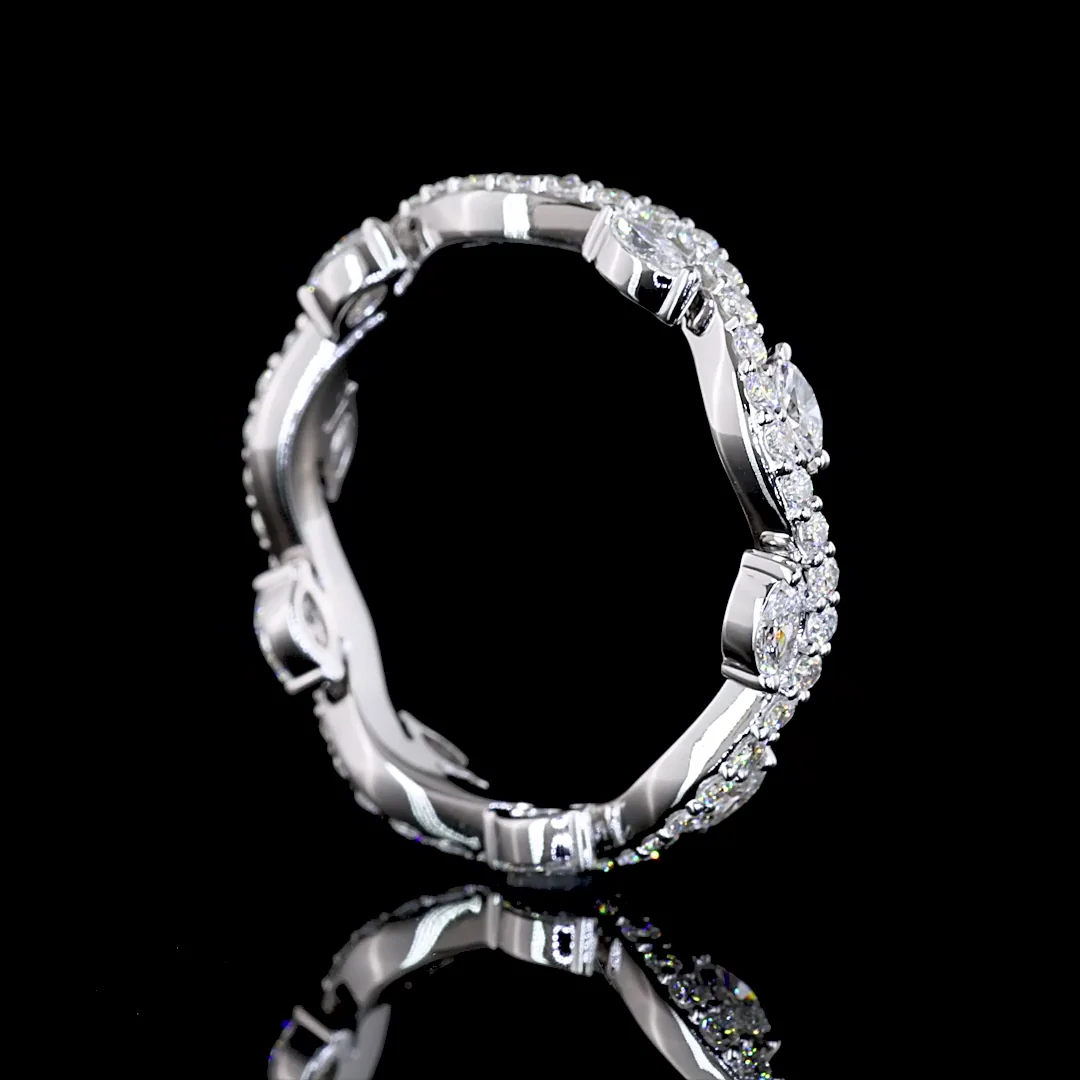0.81 Cts 18k White Gold Mix Shape Special Eternity Band - Image 2