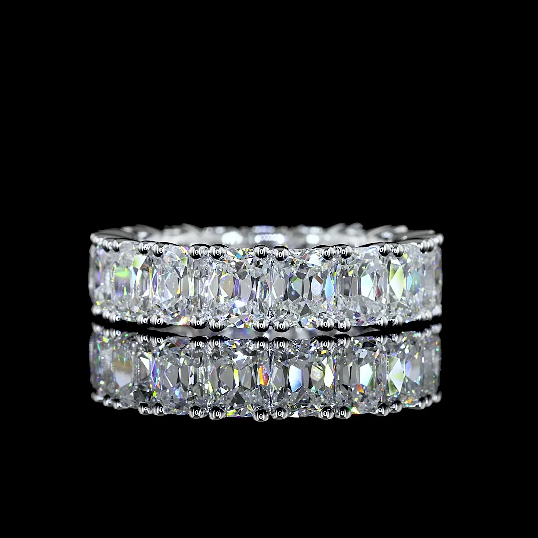 5.22 Cts 14k White Gold Antique Cushion Shape Eternity Band Eternity Band - Video