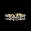 0.87 Cts 18k Yellow Gold Round Shape 3/4 Band Eternity Band - Video