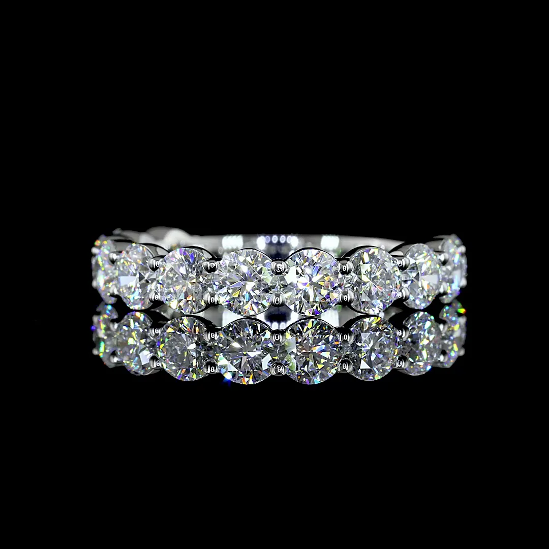 1.8 Cts Platinum Round Shape 3/4 Band Eternity Band - Video