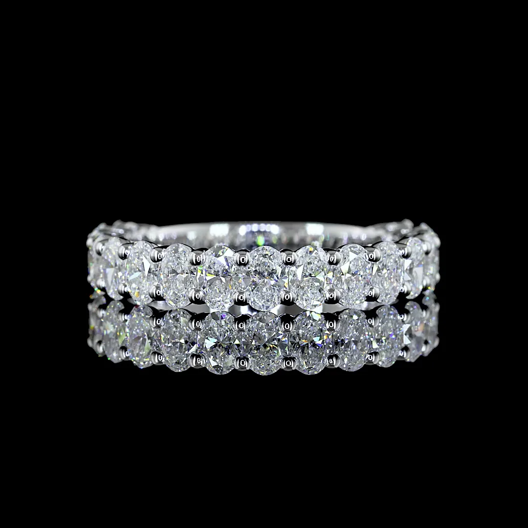 1.83 Cts 14k White Gold Oval Shape 3/4 Band Eternity Band - Video