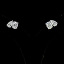 3.91 Cts Platinum Mix Shape Studs Earring - Video
