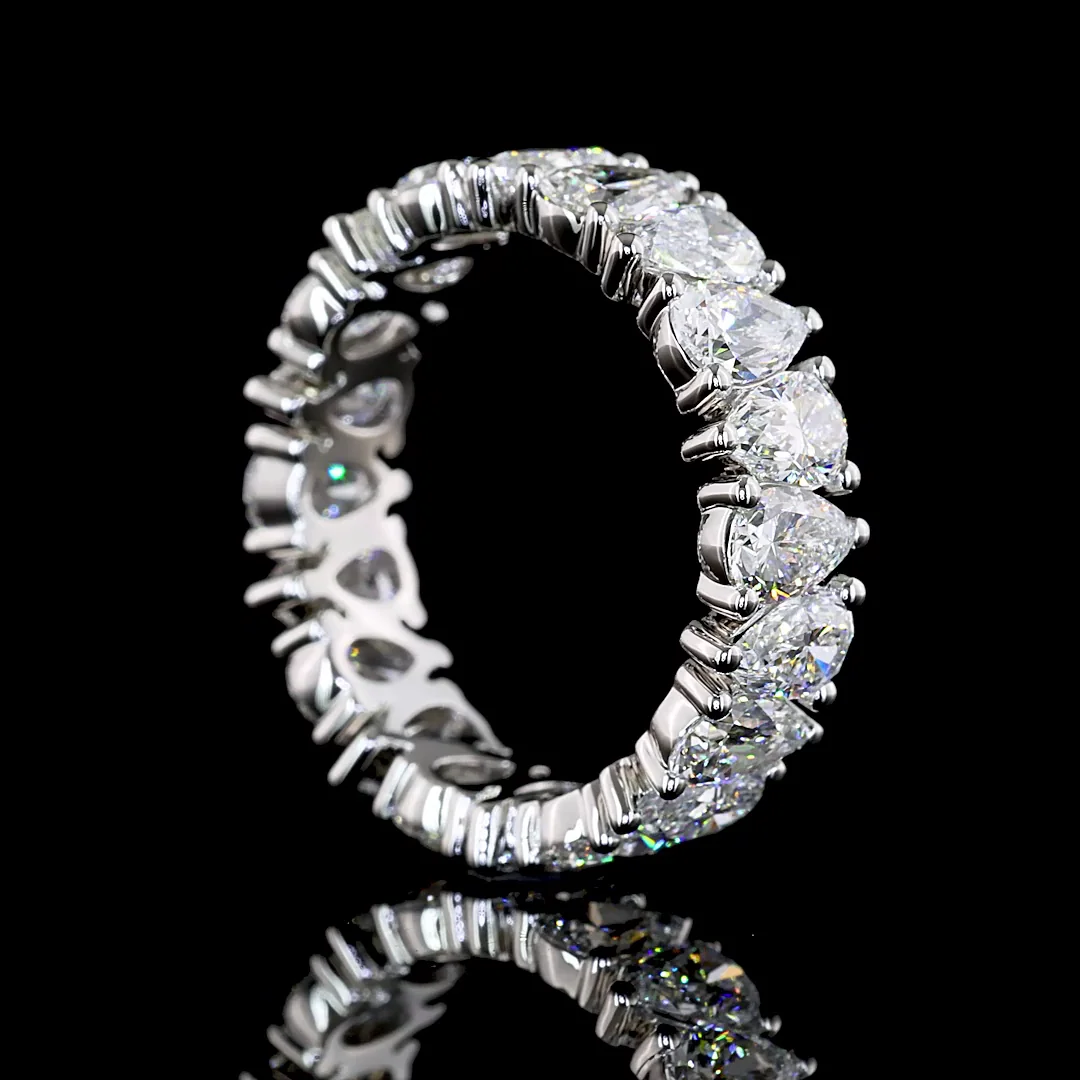 4.56 Cts Platinum Pear Shape Eternity Band Eternity Band - Image 2