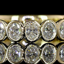 0.89 Cts 14k Yellow Gold Oval Shape 3/4 Band Eternity Band - Image 3