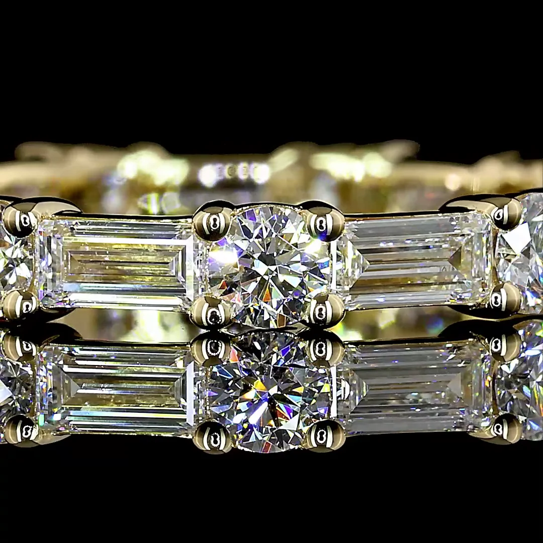 1.37 Cts 14k Yellow Gold Mix Shape Eternity Band Eternity Band - Image 3