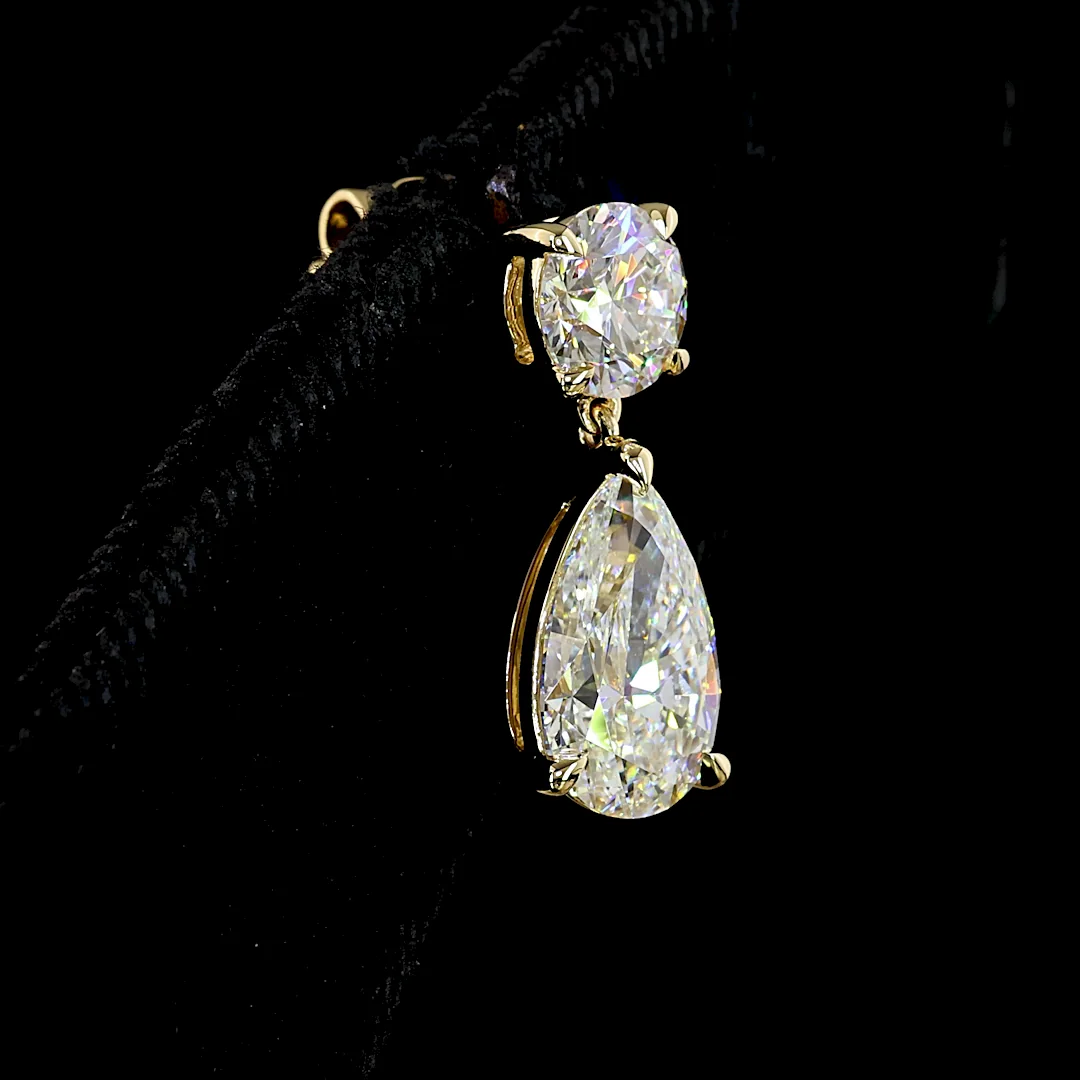 5.02 Cts 14k Yellow Gold Mix Shape Hanging Earring - Image 4