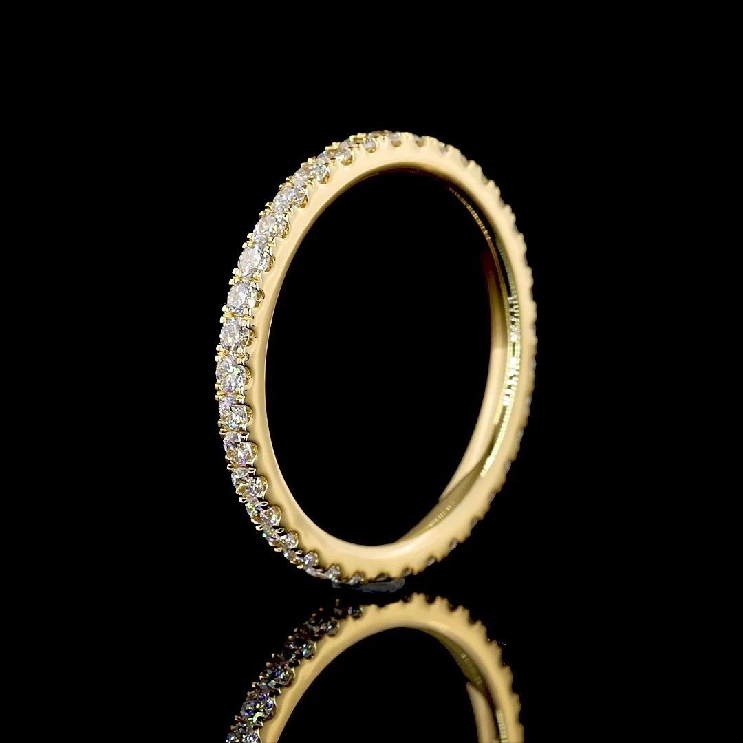 0.62 Cts 18k Yellow Gold Round Shape Eternity Band Eternity Band - Image 4
