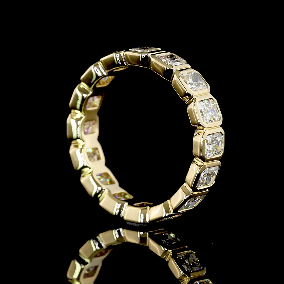 2.42 Cts 14k Yellow Gold Radiant Shape Eternity Band Eternity Band - Image 2