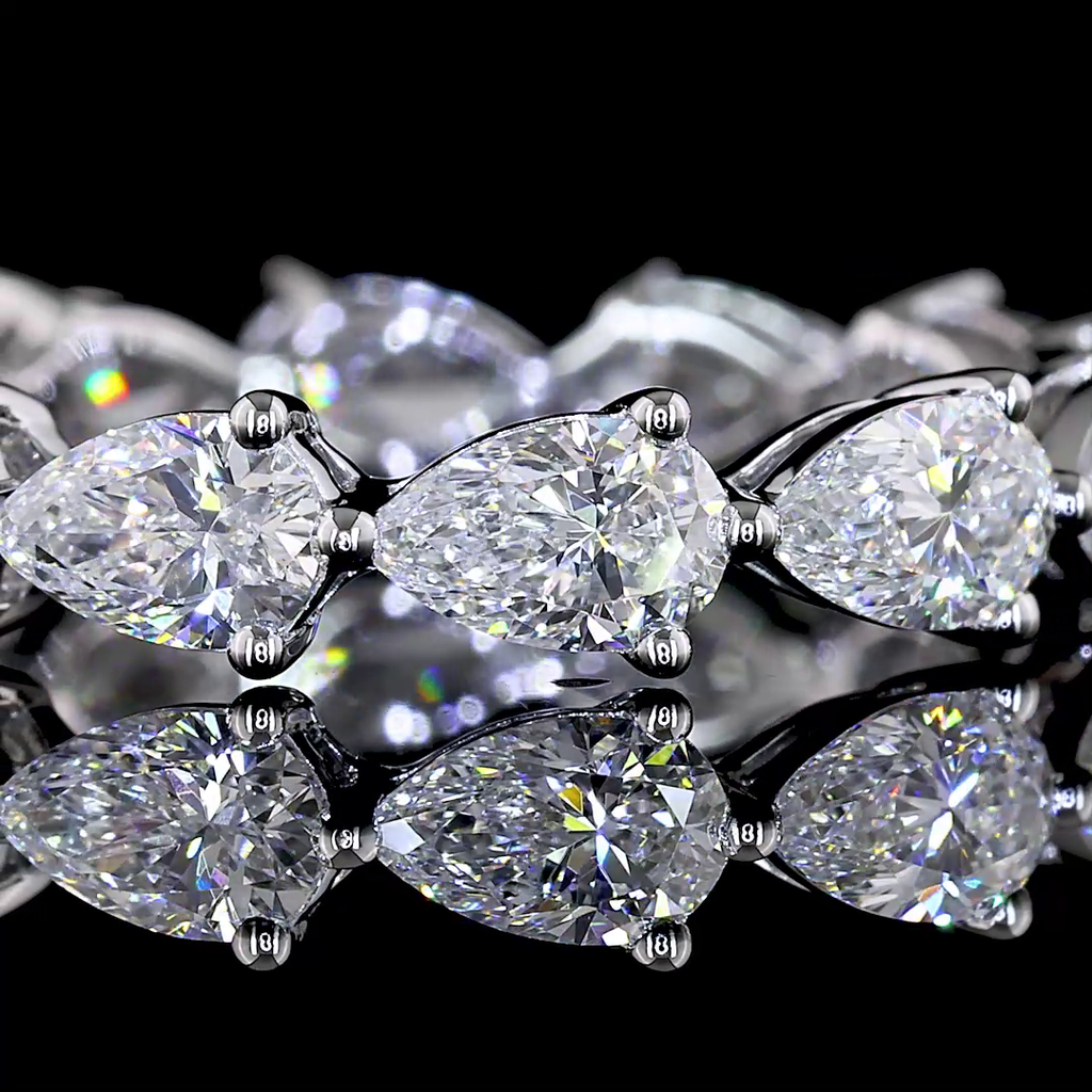 1.87 Cts 14k White Gold Pear Shape Eternity Band Eternity Band - Image 3
