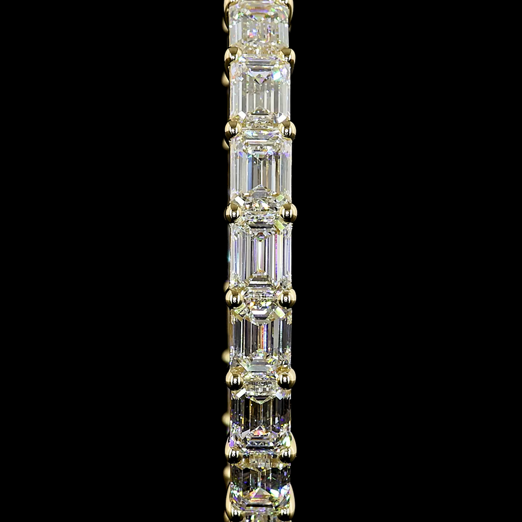 13.45 Cts 14k Yellow Gold Emerald Shape Hoops Earring - Image 3