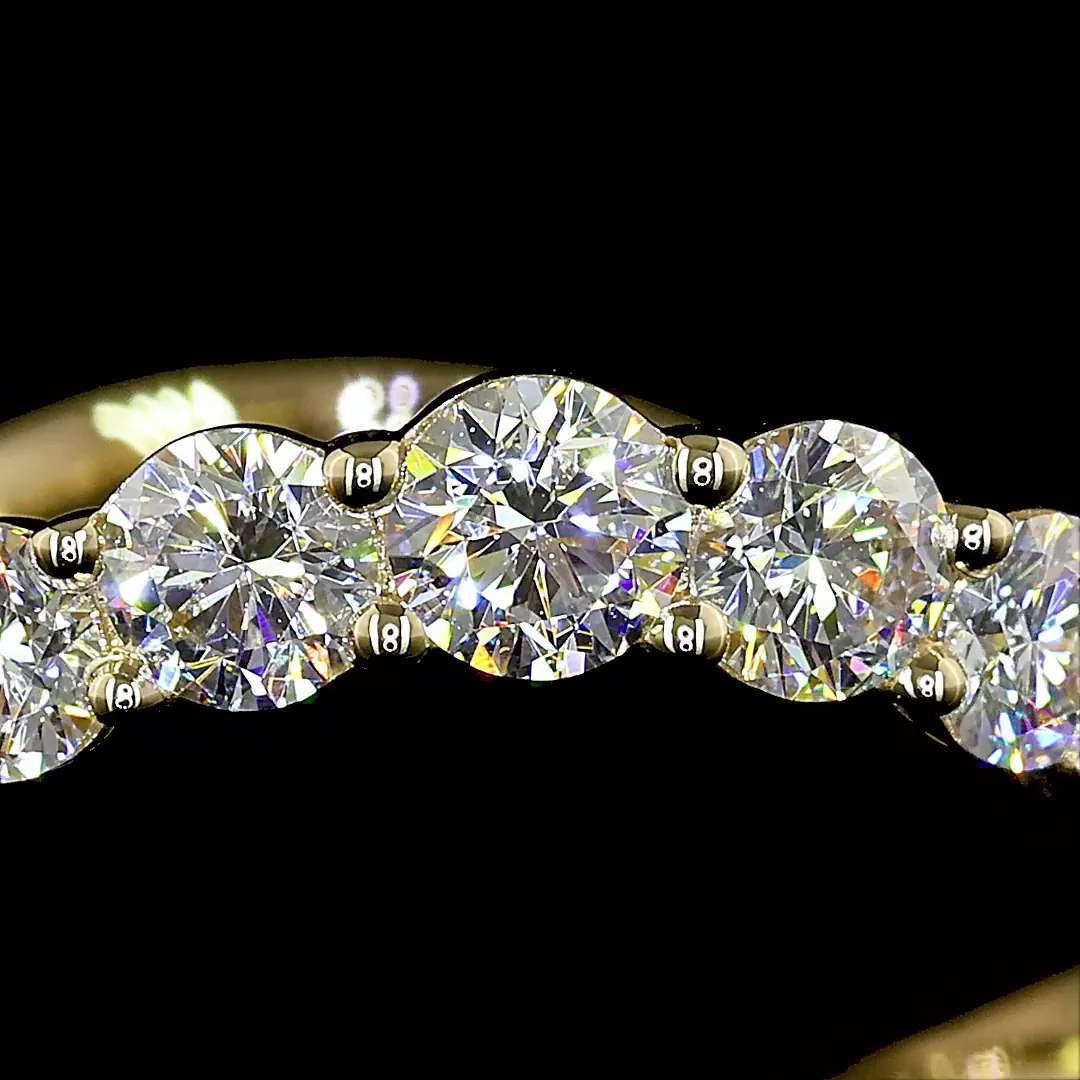 0.8 Cts 14k Yellow Gold Round Shape Eternity Band Eternity Band - Image 3