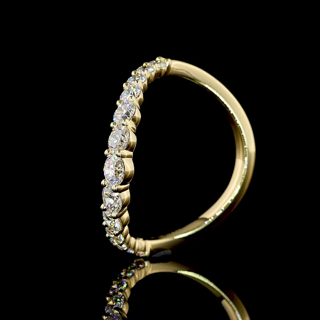 0.8 Cts 14k Yellow Gold Round Shape Eternity Band Eternity Band - Image 4