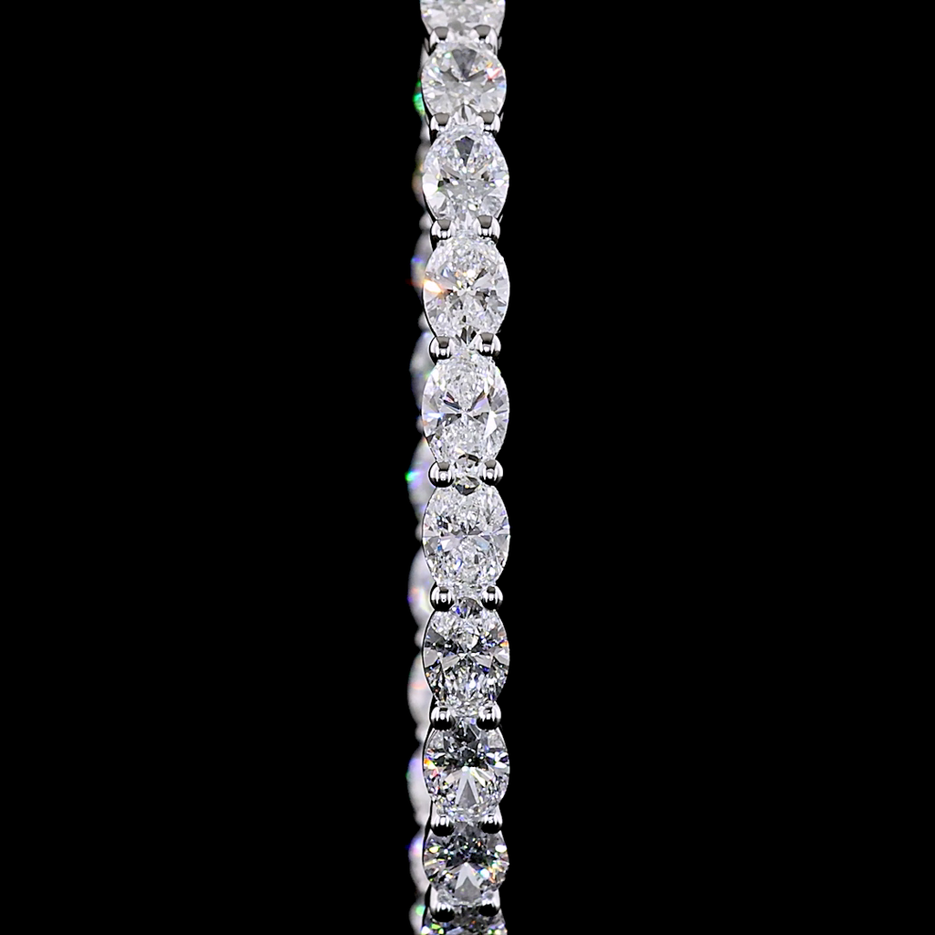 8.79 Cts 14k White Gold Oval Shape Hoops Earring - Image 3