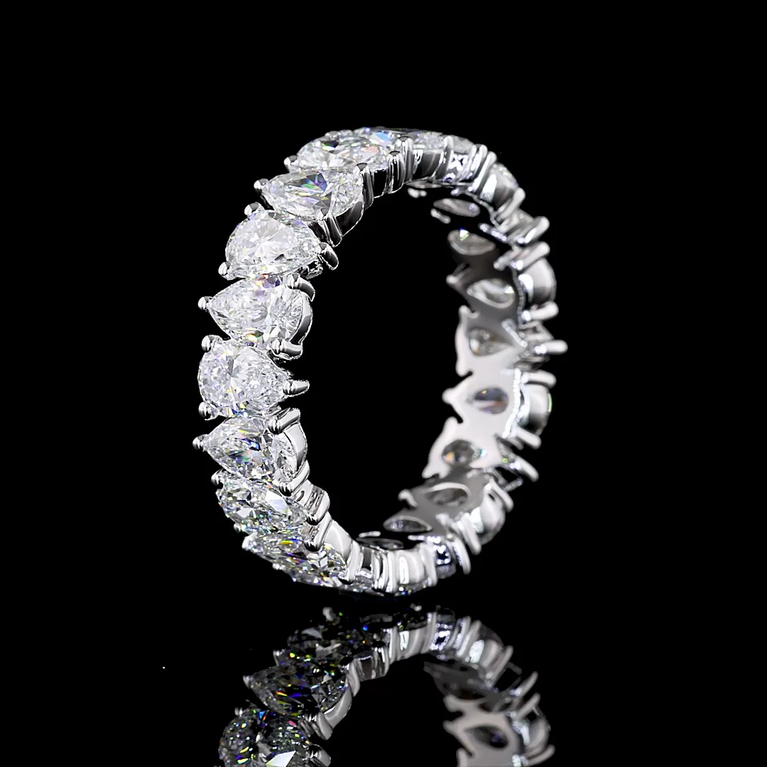 4.18 Cts 14k White Gold Pear Shape Eternity Band Eternity Band - Image 4