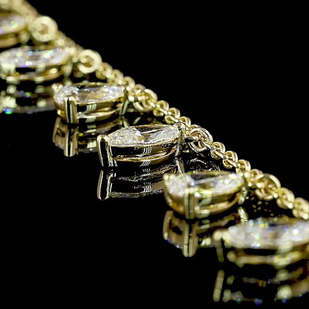 5.02 Cts 14k Yellow Gold Mix Shape Station Bracelet - Image 2