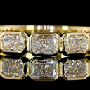 1.24 Cts 18k Yellow Gold Radiant Shape 3/4 Band Eternity Band - Image 3