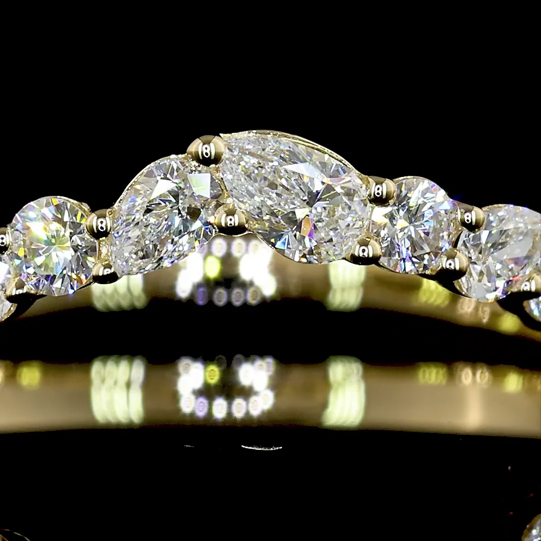 0.43 Cts 14k Yellow Gold Mix Shape Special Eternity Band - Image 3