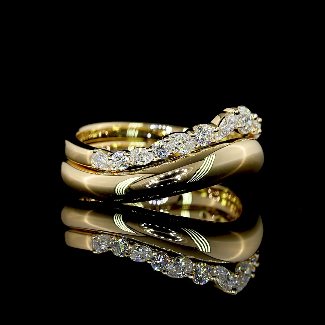 0.43 Cts 14k Yellow Gold Mix Shape Special Eternity Band - Image 4
