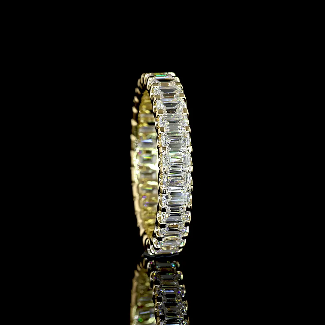 2.92 Cts 14k Yellow Gold Emerald Shape Eternity Band Eternity Band - Image 2