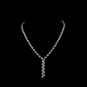 8.68 Cts 14k White Gold Round Shape Lariat Necklace - Video
