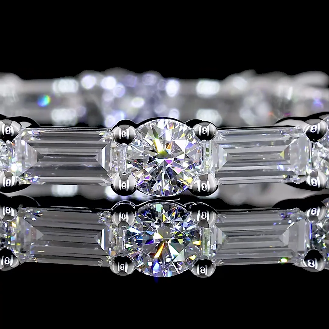 2 Cts 14k White Gold Mix Shape Eternity Band Eternity Band - Image 3