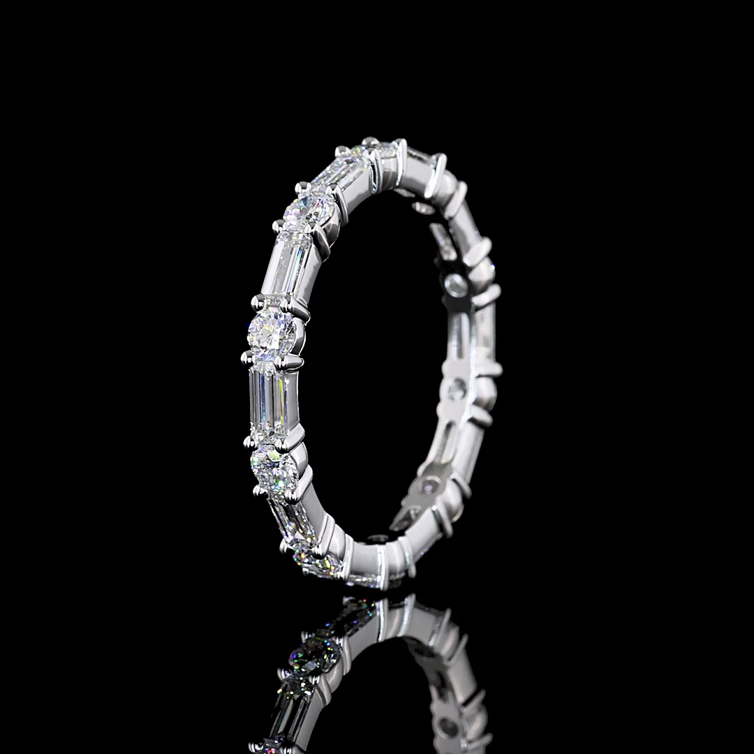 2 Cts 14k White Gold Mix Shape Eternity Band Eternity Band - Image 4