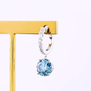 5.19 Cts 14k White Gold Round Shape Hanging Earring - Image 2