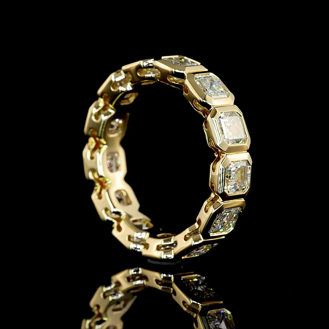3.92 Cts 14k Yellow Gold Asscher Shape Eternity Band Eternity Band - Image 2