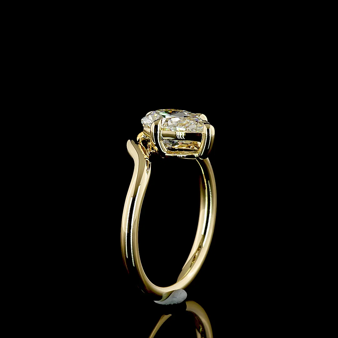 2.11 Cts 14k Yellow Gold Pear Shape Solitaire Ring - Image 4