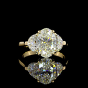 3.52 Cts 14k Yellow Gold Oval Shape 3 Stones Ring - Video