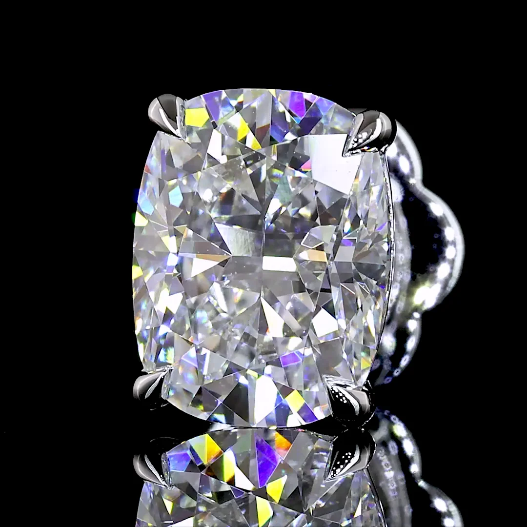 2.46 Cts 14k White Gold Cushion Brilliant Shape Studs Earring - Image 2