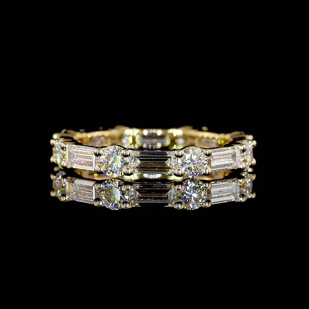 1.54 Cts 18k Yellow Gold Mix Shape Eternity Band Eternity Band - Video