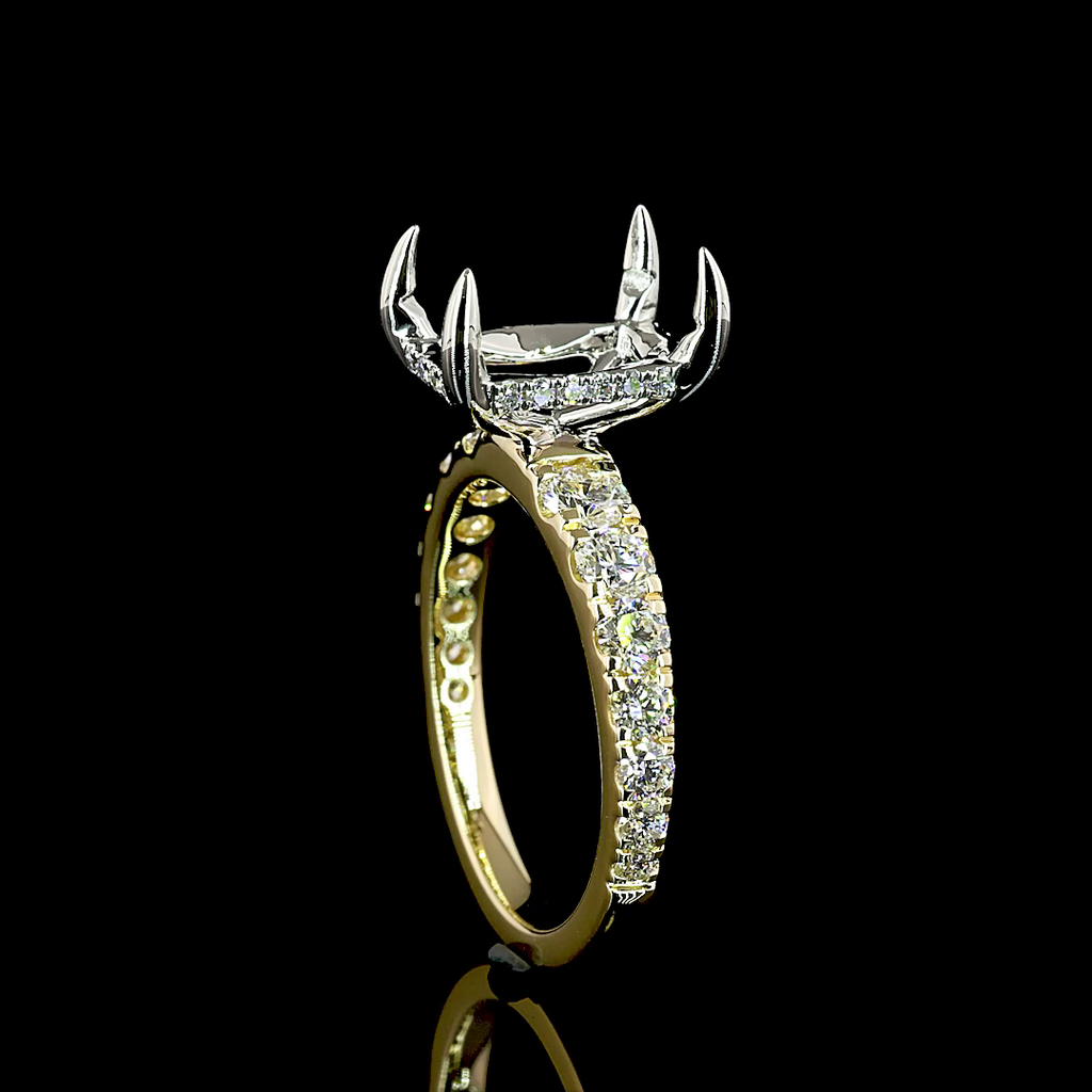 5.04 Cts 14k Yellow Gold Radiant Shape Solitaire Diamond Shank Ring - Image 3