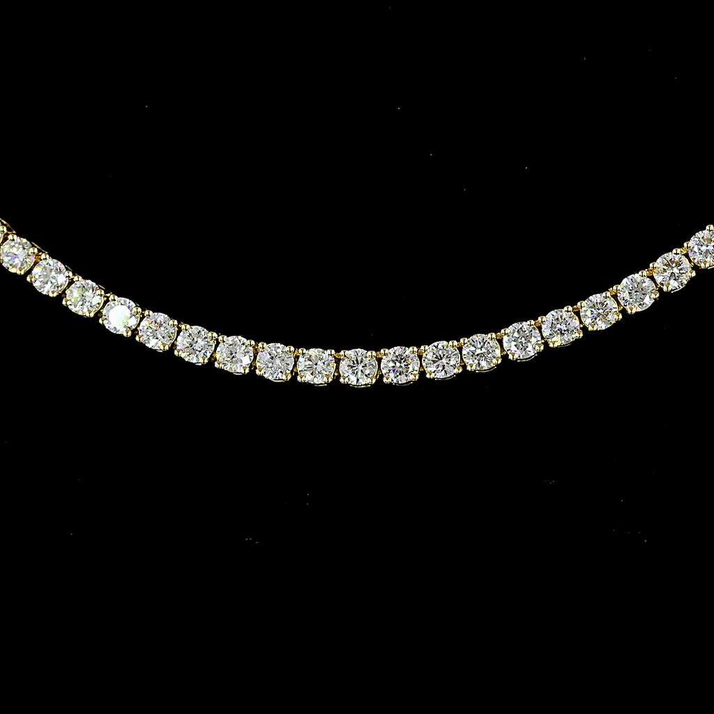 4.47 Cts 14k Yellow Gold Round Shape Tennis Necklace - Image 3