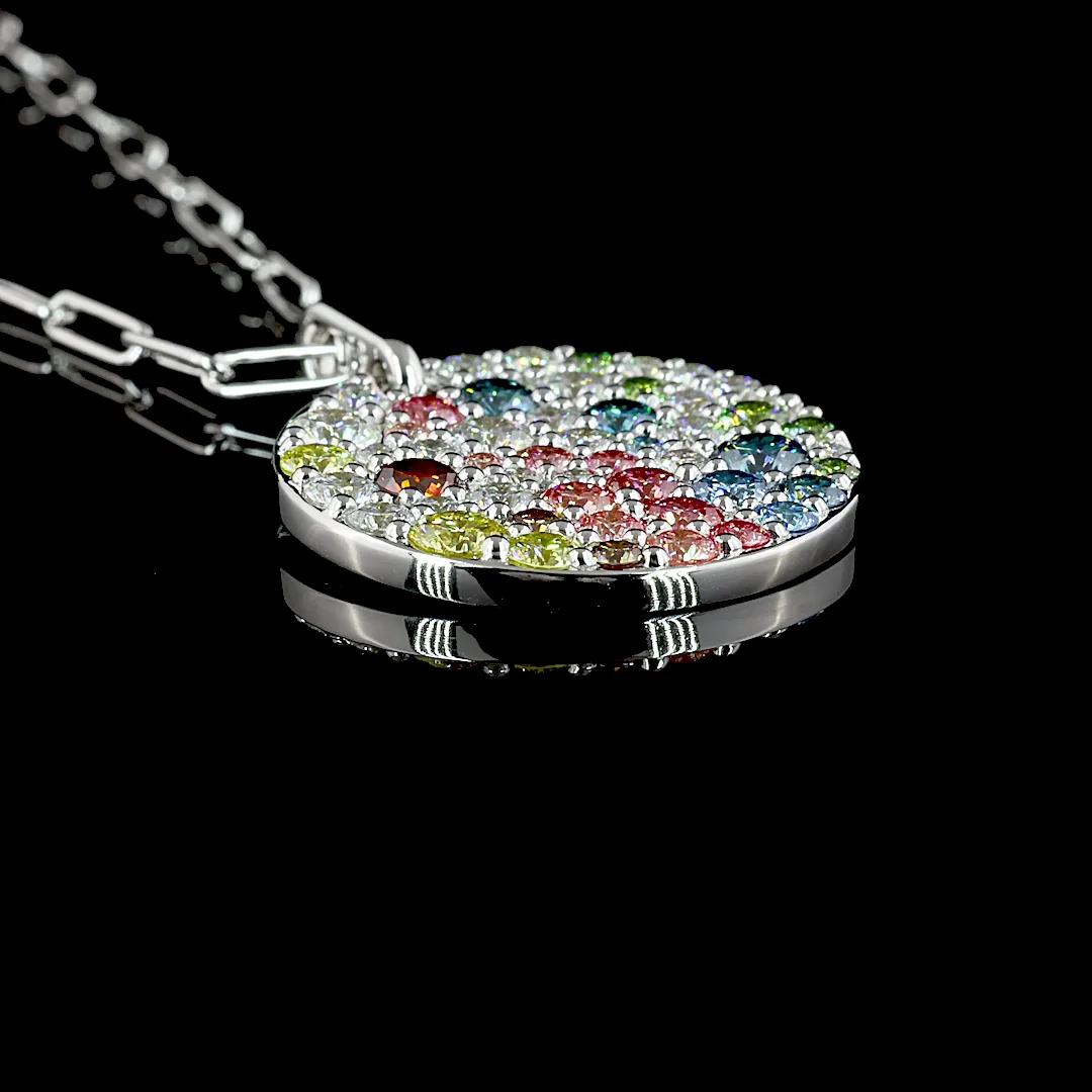 5.22 Cts 14k White Gold Round Shape Pendant Pendant - Image 2