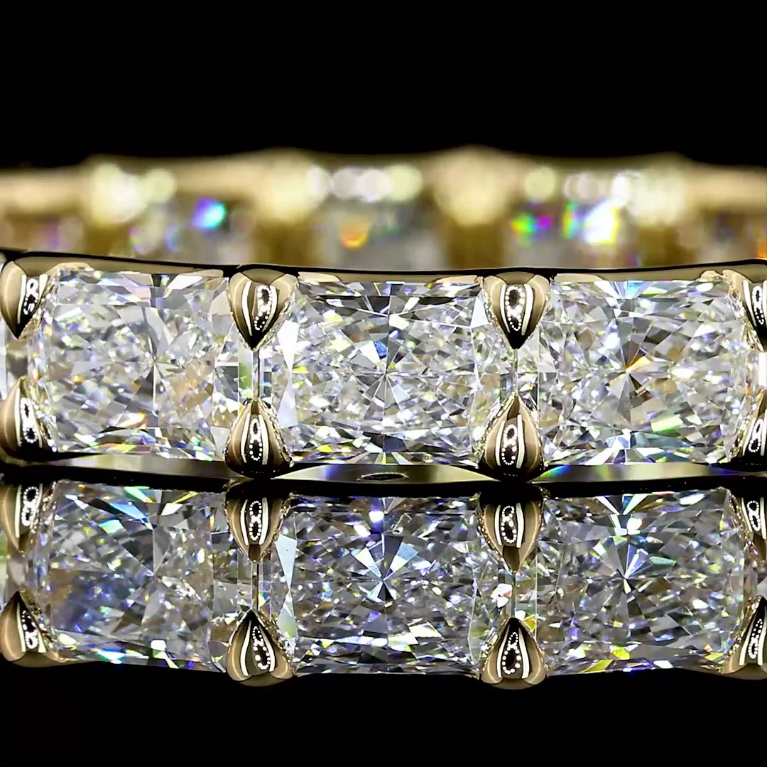 3.72 Cts 14k Yellow Gold Radiant Shape Eternity Band Eternity Band - Image 3