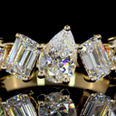 2.97 Cts 14k Yellow Gold Mix Shape Half Eternity Eternity Band - Image 3