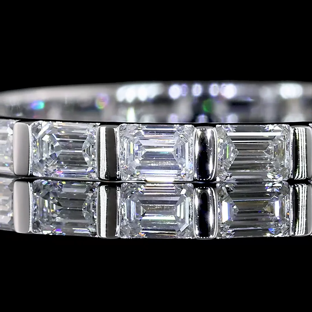 1.15 Cts 14k White Gold Emerald Shape Eternity Band Eternity Band - Image 3