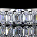 1.65 Cts Platinum Emerald Shape 3/4 Band Eternity Band - Image 3
