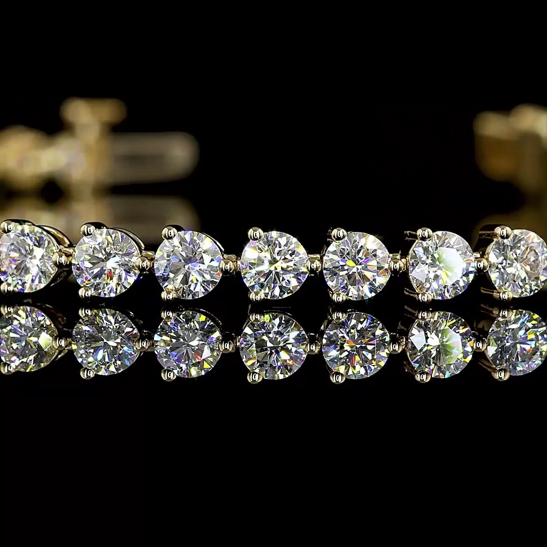 4.64 Cts 14k Yellow Gold Round Shape Tennis Bracelet - Image 2