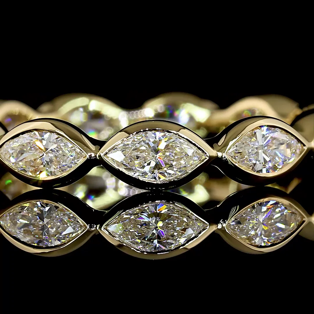 1.17 Cts 14k Yellow Gold Marquise Shape Eternity Band Eternity Band - Image 3