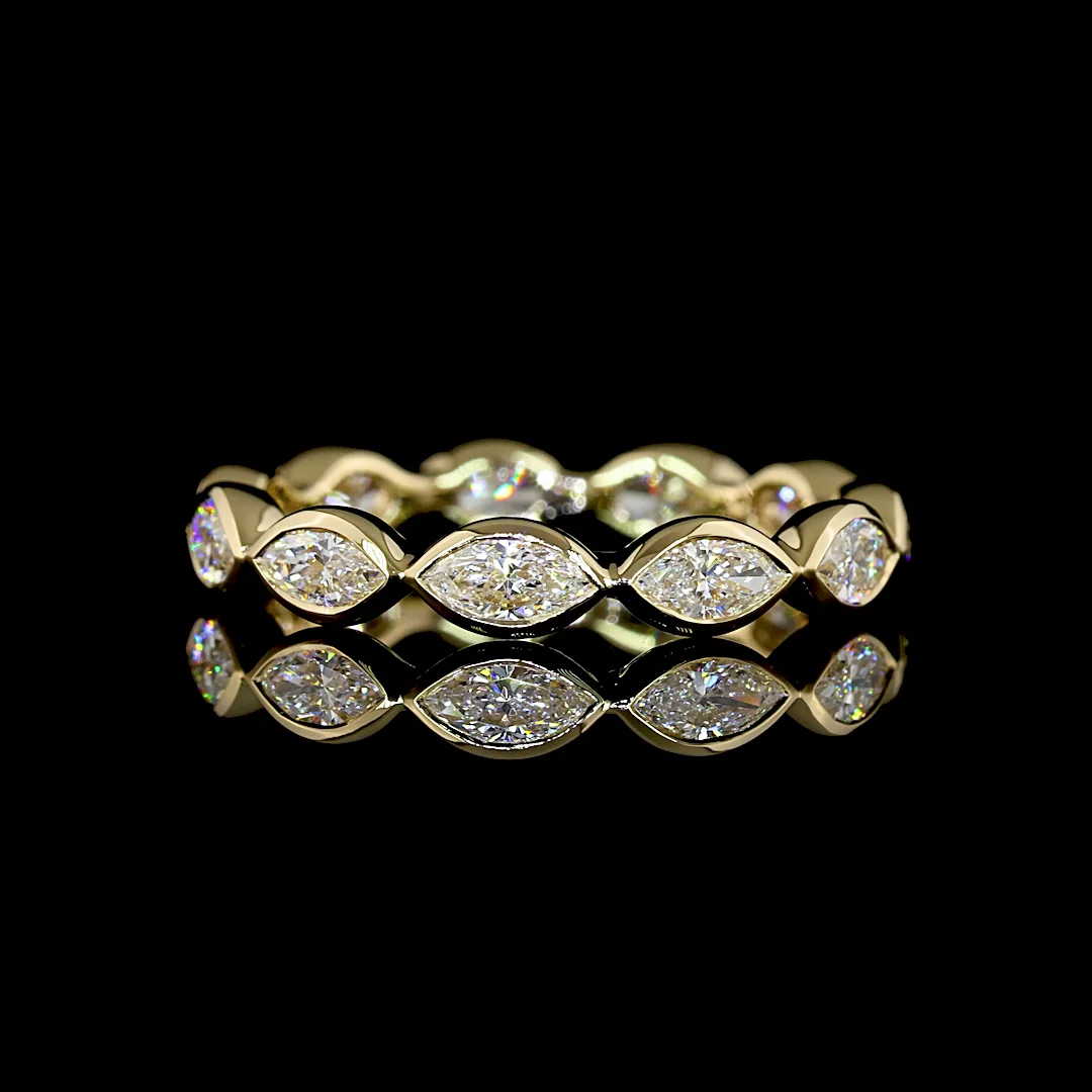 1.17 Cts 14k Yellow Gold Marquise Shape Eternity Band Eternity Band - Video