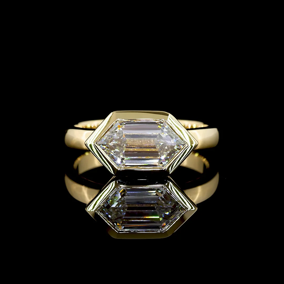 2.13 Cts 14k Yellow Gold Step Marquise Shape Solitaire Ring - Video