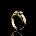 2.53 Cts 14k Yellow Gold Cushion Brilliant Shape Solitaire Ring - Image 2