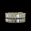 2.54 Cts 14k Yellow Gold Emerald Shape 3/4 Band Eternity Band - Video