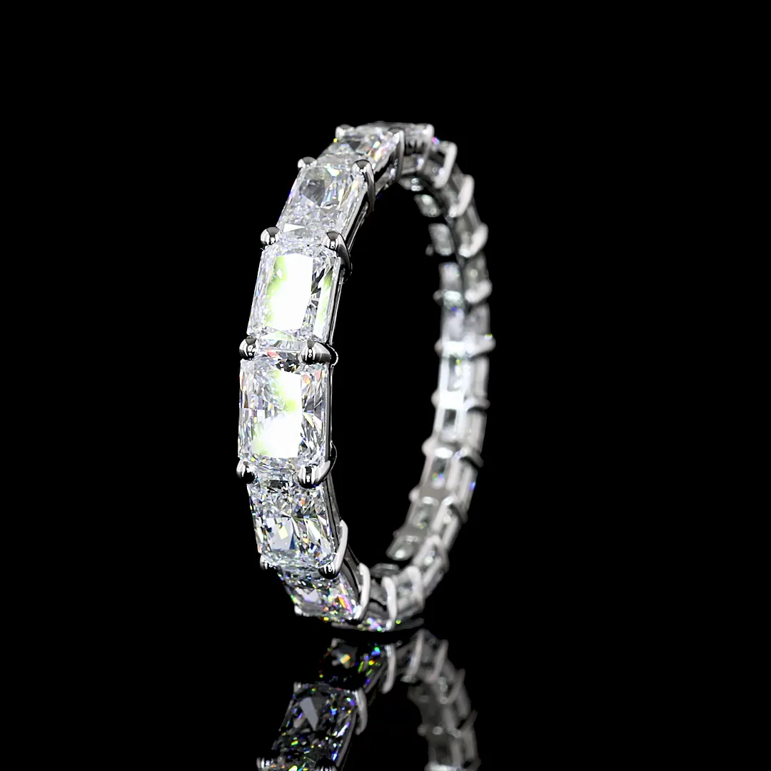 2.91 Cts Platinum Radiant Shape Eternity Band Eternity Band - Image 4