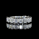 1.31 Cts Platinum Emerald Shape 3/4 Band Eternity Band - Image 3