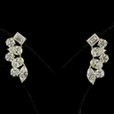 5.88 Cts 14k Yellow Gold Mix Shape Crawler Earring - Image 3